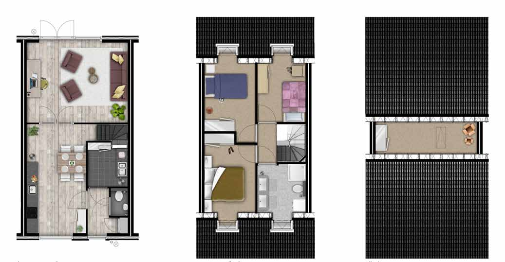 Starters woningen Unieke punten Woonoppervlakte ca. 116 m2 9 Kavels van ca. 146 m2 tot ca.