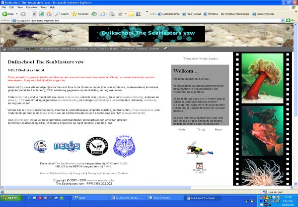 Onze duikschool op het internet Enkele nuttige links: De website voor leden en niet-leden: www.seamasters.