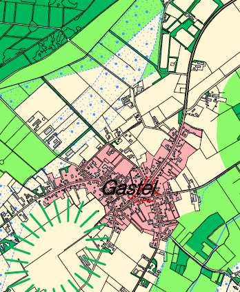 Figuur 15: Duurzaam Ruimtelijk Structuurbeeld Het plangebied is gedeeltelijk gelegen in het gebiedstype kernen en gedeeltelijk in het gebiedstype verwevingsgebied.