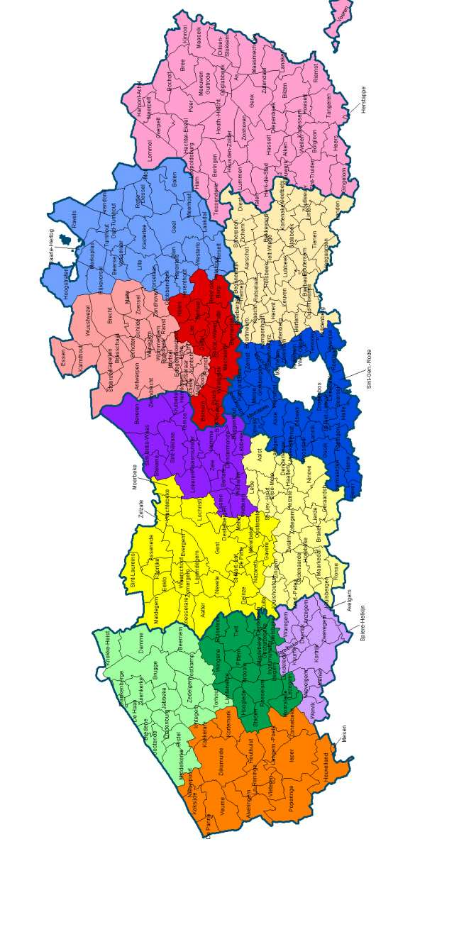 Clusters van gemeenten met minstens 25% dezelfde samenwerkingsverbanden Bron: ABB (2012),