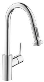 Hansgrohe Keuken / Cuisine Hansgrohe Metris keukenmengkraan met draaibare uitloop - laminaarstraal Metris mitigeur cuisine avec bec mobile - jet laminaire 14822000 332,00 14822800 432,00 Metris