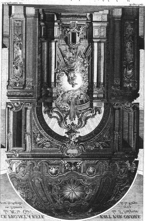 Architectuurtaal Ontwerp voor voorgevel St. Sulpice, Meisonnier 1725-26 Meisonnier, ontwerp voor een altaar in de St.