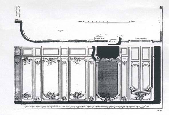 Architectuurtaal Portes Cochères, twee voorbeelden van respectievelijk Aubert (Lassurance) voor Hôtel de Lassay en Le Roux, mogelijke voorbeelden van eigentijdse invloeden op het paleis voor J.