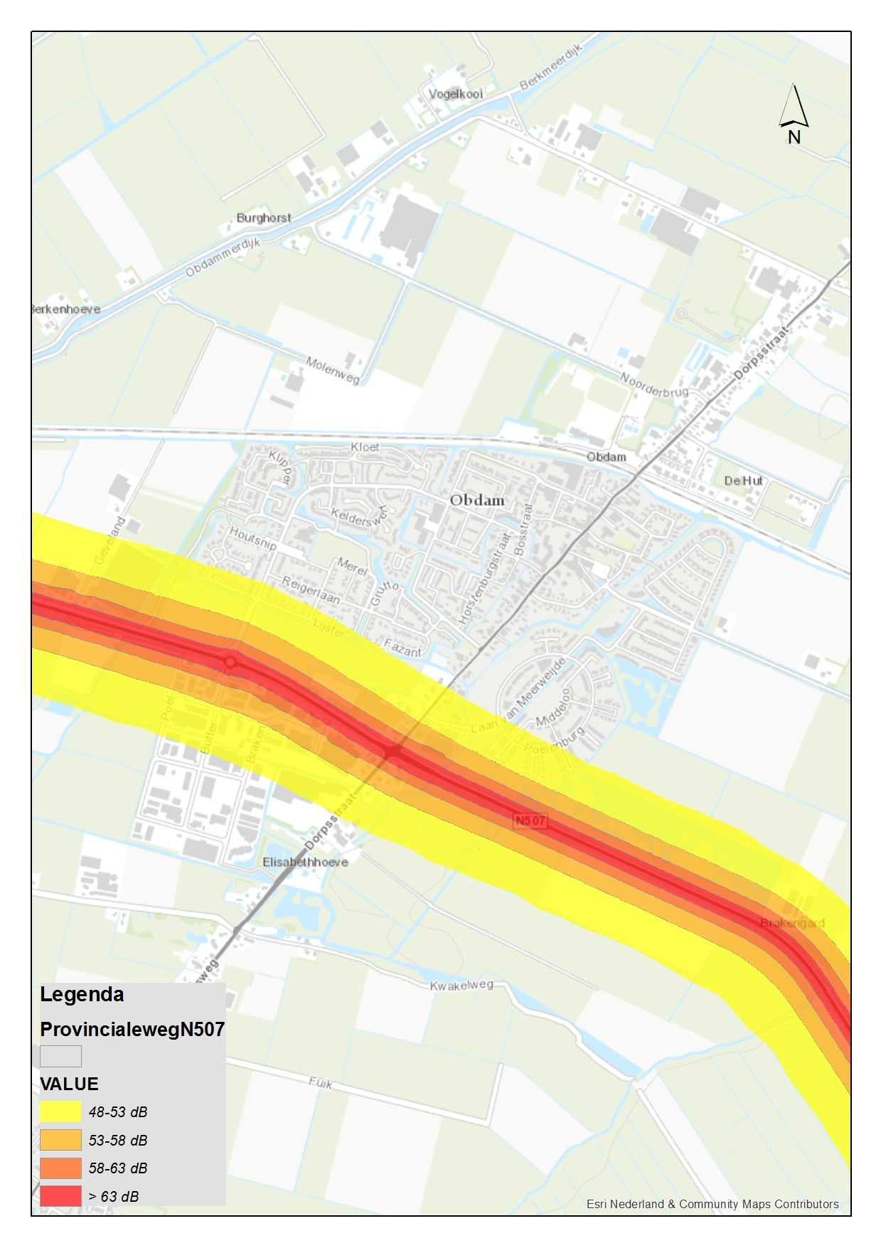 4 Vo o r b e e l d e n v a n g e l u i d c o n t o u r e n 4.1 S e p a r a t e w e g e n In bijlage 1 (CD) zijn alle geluidcontouren van de geluidgezoneerde separate wegen opgenomen.