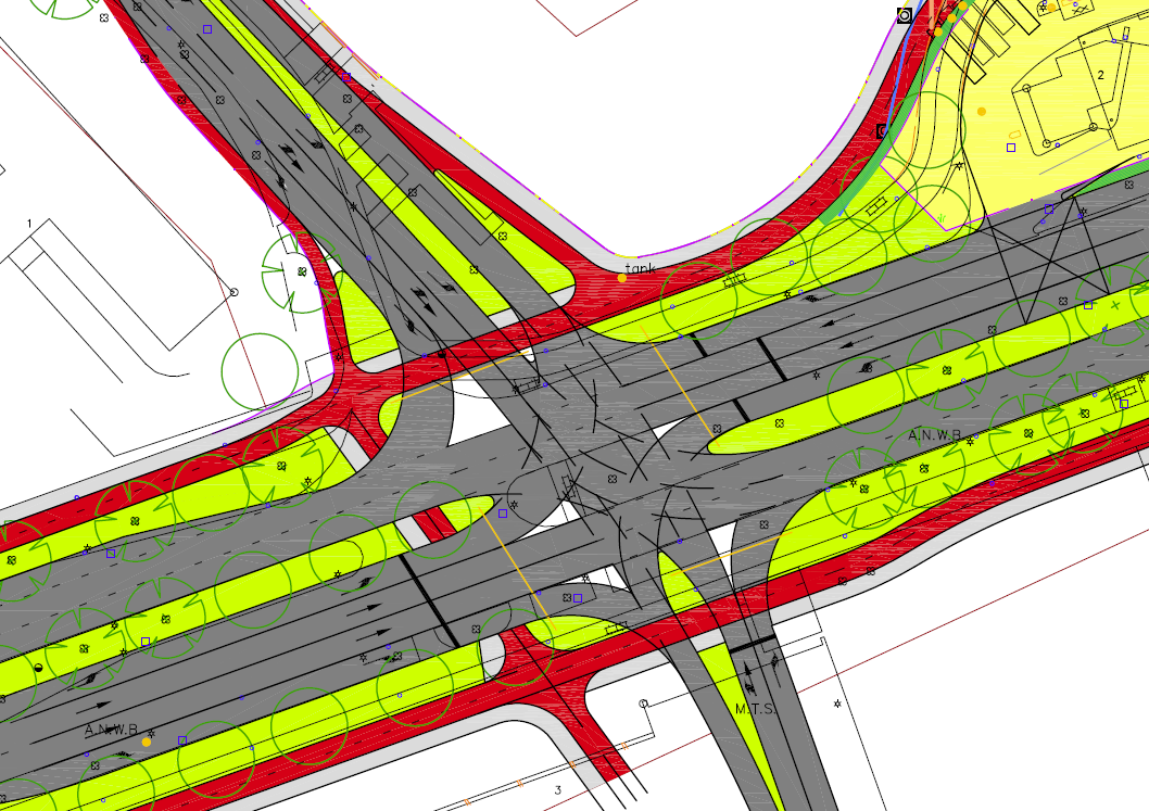 Uitgangspunten 5 voornemens dit kruispunt te reconstrueren tot een met verkeerslichten geregeld kruispunt.