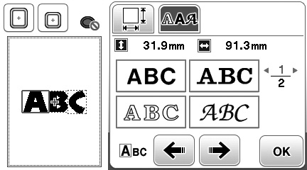 Letterptronen ewerken Druk op om terug te keren nr het lettertypeewerkingssherm. Lettertype wijzigen Druk op.