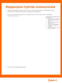 Interactieve discussie: stappen om tot hybride ITS concept te komen Wat is visie op hybride communicatie en de verwachting voor de nabije toekomst?