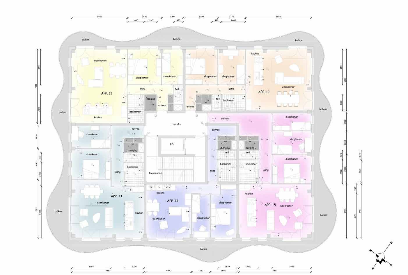 INCLUSIEF MAATWERK MET ARCHITECT* HET ONTWERP 3 e verdieping 15 * Bij de koop van uw appartement