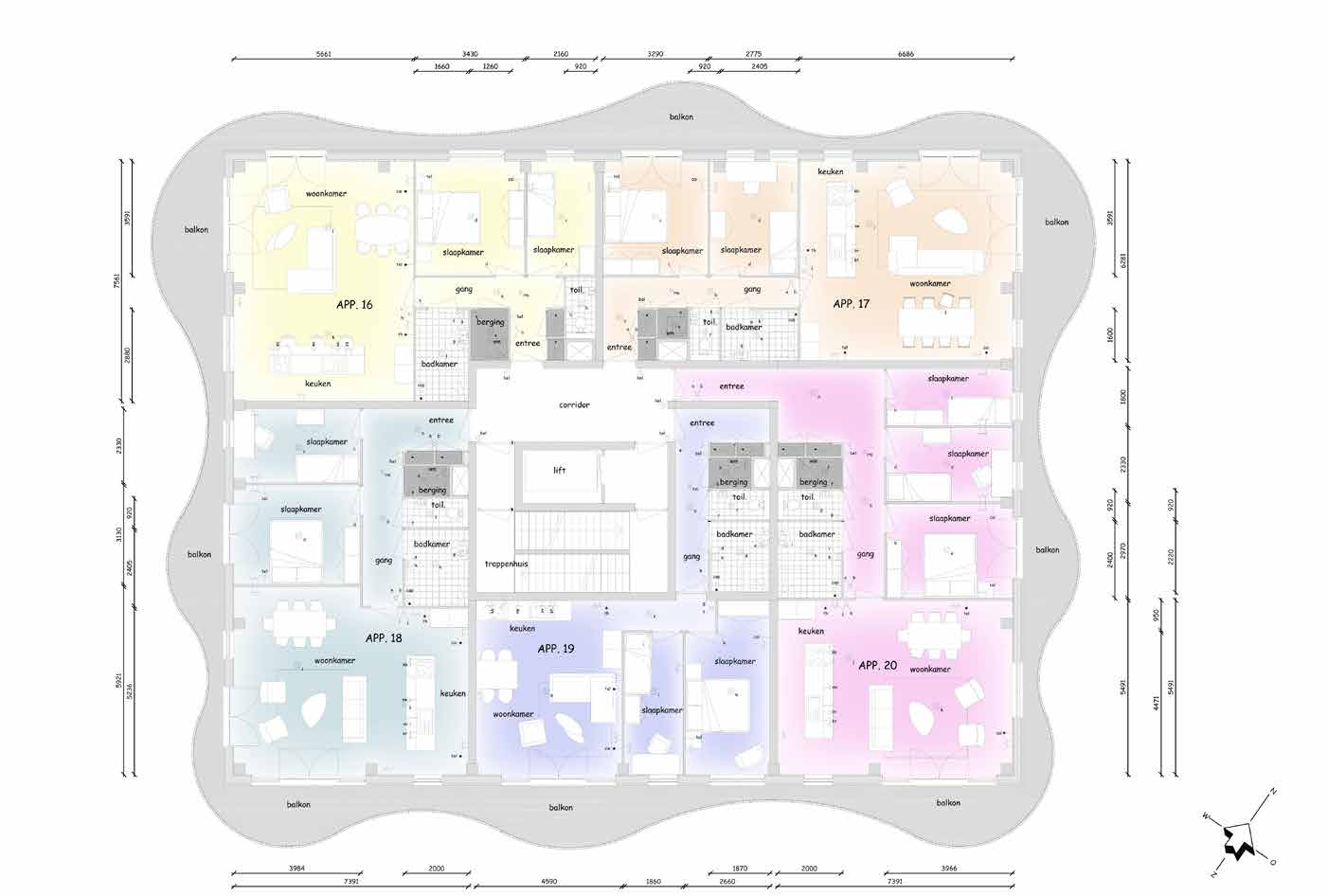 INCLUSIEF MAATWERK MET ARCHITECT* HET ONTWERP 4 e verdieping 16 * Bij de koop van uw appartement