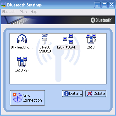Druk op het pictogram Bluetooth om te verbinden met een Bluetooth geintegreerd apparaat.
