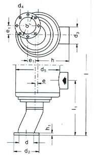 Fijnfilter met aansluittuit Ventilatortype l l1 d d1 d2 d3 d4 d5 e e1 h h1 Bestel nr.