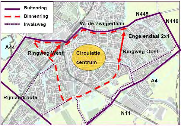 Verkeerscirculatie centrum Leiden In de Leidse binnenstad zijn maatregelen nodig om de hoeveelheid autoverkeer terug te dringen (zie figuur op volgende bladzijde).