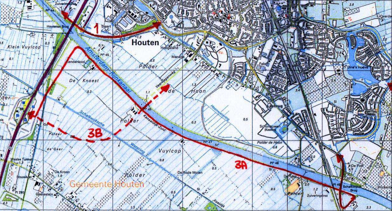 5.2 Variant 2 Ontsluiting naar A27 Alternatief 3: Kanaaldijk-Zuid, vanaf de brug bij Schalkwijk naar de bestaande aansluiting Het Klooster/A27 Algemeen / beschrijving alternatief Om het aantal