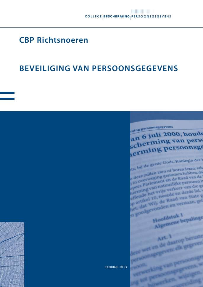 Richtsnoeren CBP Basisbeginselen beveiliging Privacy by design Plan-do-check-act