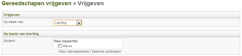 Vrijgeven Het kan voorkomen dat gereedschappen die zijn uitgeleend en niet juist worden terug gescand blijven hangen.