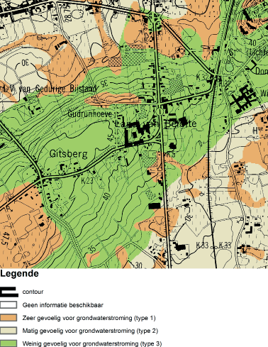 toetsing 1. watertoets De site ligt op de rand van de Rug van Hooglede (Vosseberg - Gitsberg). Er lopen geen waterlopen doorheen.