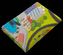 72210 Speelkleed Spoorweg Met het duurzame speeltapijt van vilt wordt aan de fantasie van de kinderen geen grenzen gesteld en wordt het naspelen van taferelen met de spoorbaan
