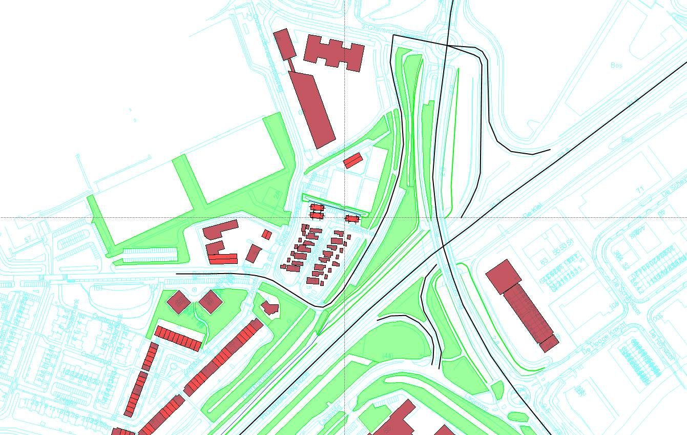 Situatietekening N206 (autoweg), 100 km/uur Toe en afritten N206 75 km/uur