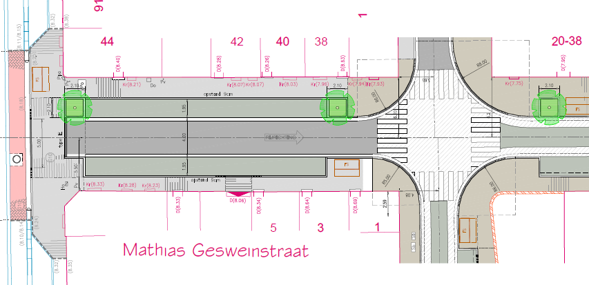 Mathias Gesweinstraat (deel 2) : ontwerp Begijnhoflaan Hippoliet Lammensstraat Ontwerp voor de Mathias Gesweinstraat (deel tussen de Hippoliet