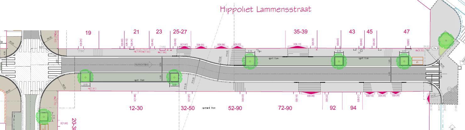 H. Lammensstraat (deel 2) : ontwerp Kant Begijnhoflaan Ontwerp voor de Hippoliet Lammensstraat (deel tussen de Mathias Gesweinstraat en de Begijnhoflaan)