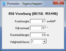 Figuur 4-6: Boezempeilstatistiek en eigenschappen van locatie Voorburg Als we de ruwheidslengte van 0,6 gebruiken, zoals deze in Figuur 4-6 is weergegeven, dan is er wel sprake van windinvloed.