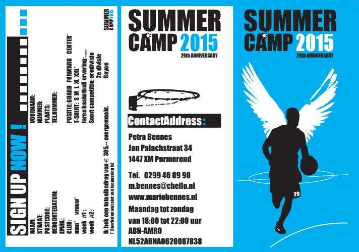 SUMMER BASKETBALL CAMP 1 e publicatie NIEUW 29 ste Summer Basketball Camp Het is weer zover. Het 29 ste Summer Basketball Camp komt eraan.