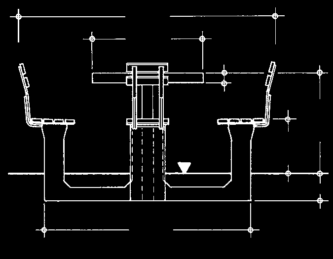 park- & straatmeubilair Ronde Speltafel Voorzien van aluminium rand, verzinkt metalen staander, inclusief fundatieblok. Geslepen betonnen tafelblad.