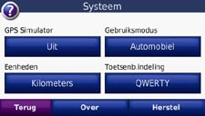 De nüvi aanpassen 1. Tik op Extra > Instellingen. 2. Tik op de instelling die u wilt wijzigen. 3. Tik op de knop onder de naam van de instelling om deze te wijzigen.