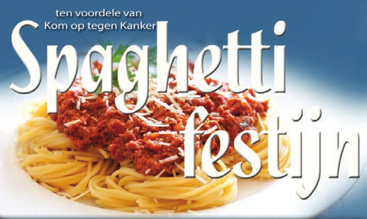 KOM OP TEGEN KANKER: Spaghetti avond Vrijdag 17 maart vanaf 17:30 Verschillende personeelsleden van De Zeyp werden in de voorbije periode in hun directe omgeving getroffen door kanker, bij ouders,
