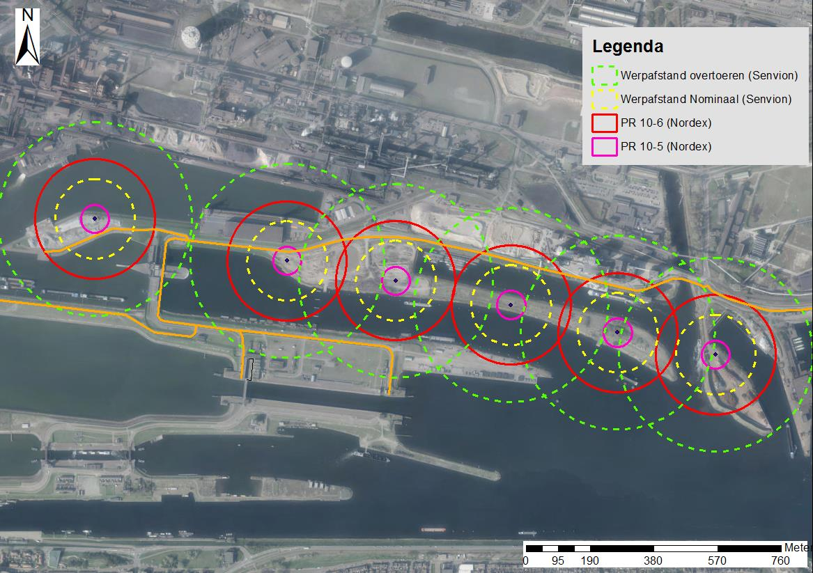 Het IPR is gelijk aan het aantal passages per passant maal de kans op overlijden van die passant per passage en wordt gegeven door: 10 5 10 6 IPR = N p ( 365 24 3600 t 5 + 365 24 3600 t 6) Hierin is: