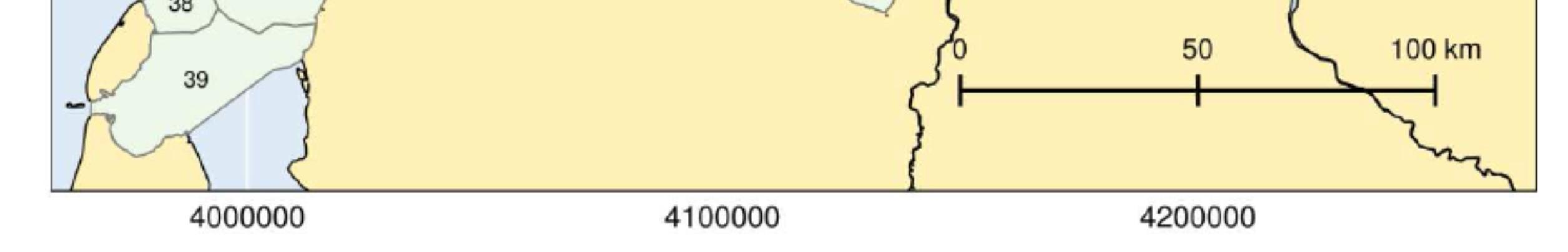 Figuur 4.1: Oppervlakte geschikt zeegrashabitat per komberging in de gehele Waddenzee, uitgedrukt als percentage gunstig habitat t.o.v. van het totale oppervlak van het intergetijdengebied.