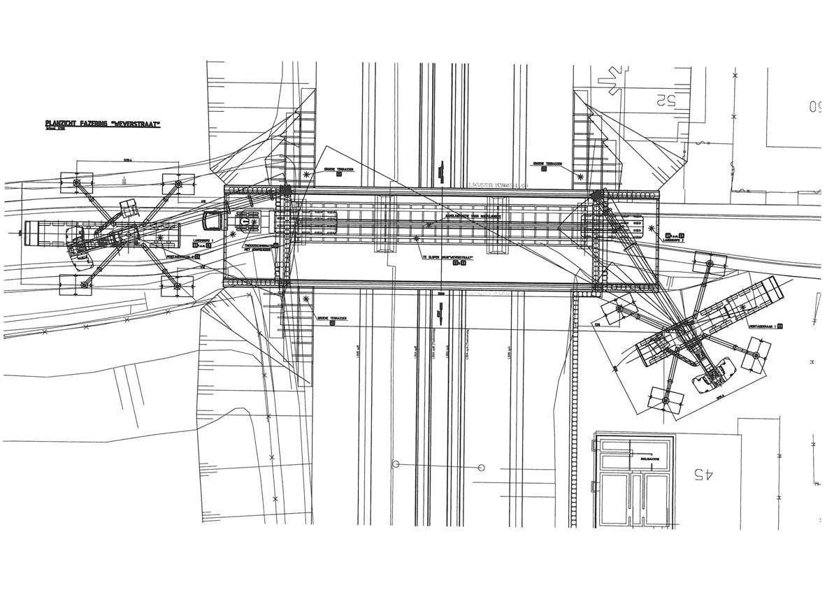 WEVERSTRAAT Montageschets 3. De bestaande brug wordt afgebroken 1.