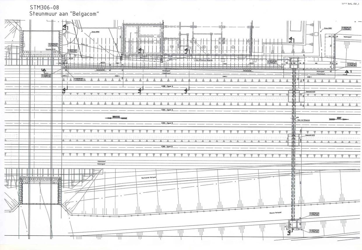 Omleiding Belgacom-kabels Belgacom-gebouw Nieuwe brug Tunnel