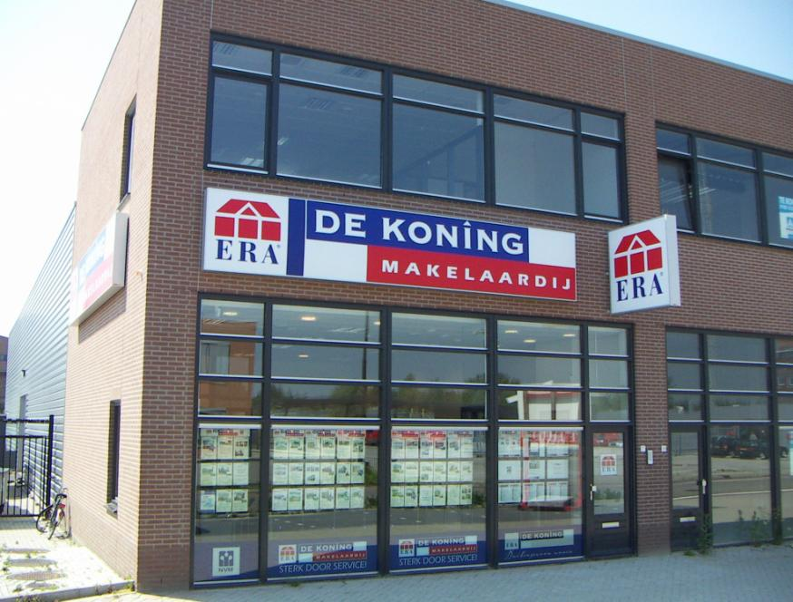 ERA De Koning Makelaardij, vestiging Gouda Koning Makelaardij is een regionaal actief makelaarskantoor met vestigingen in Alphen aan den Rijn, De Meern, Gouda, Houten, Nieuwkoop, Waddinxveen en