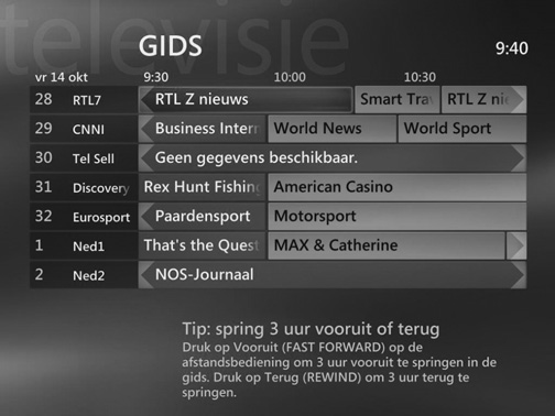 Use_cases_Dutch.qxd 20-10-2005 16:52 Pagina 6 Tv-gids-functie - Zoeken naar een tv-programma De gids geeft informatie over zenders, tv-programma s en programmatijden.