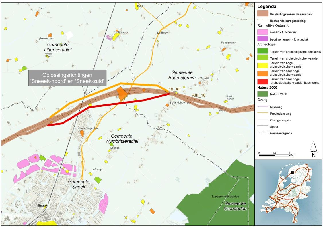 Afbeelding 6.21 Knelpunten AIII-18, Akkrum Daarnaast doorsnijdt dit segment EHS bosgebied.