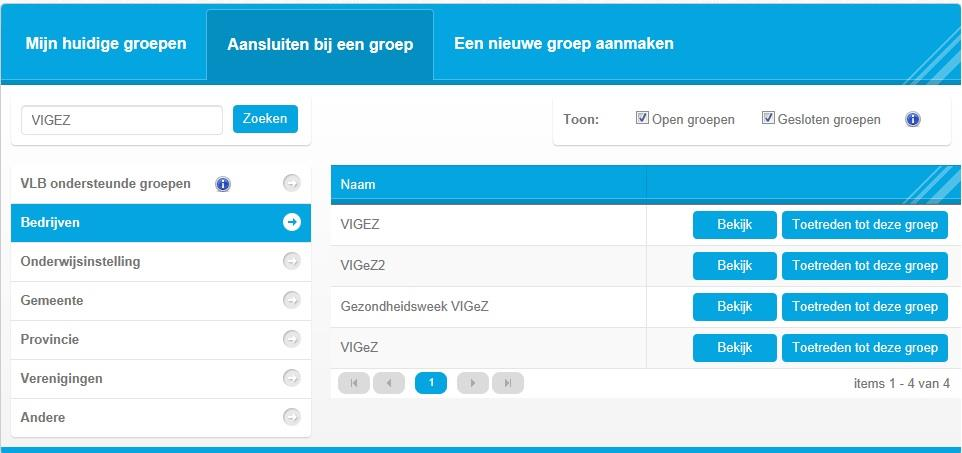 Een nieuwe groep aanmaken C. Aansluiten bij een groep = subgroep worden onder een andere (hoofd)groep 17 1. Selecteer het type groep.