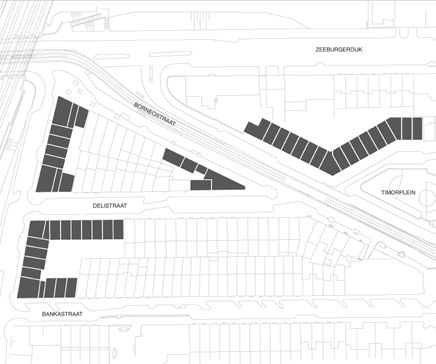 ruimtelijk Spacious locatie: Indische buurt, Amsterdam Op vier plaatsen in de negentiende eeuwse Indische Buurt is vervangende nieuwbouw gerealiseerd. Architectonisch gezien vormt het één geheel.