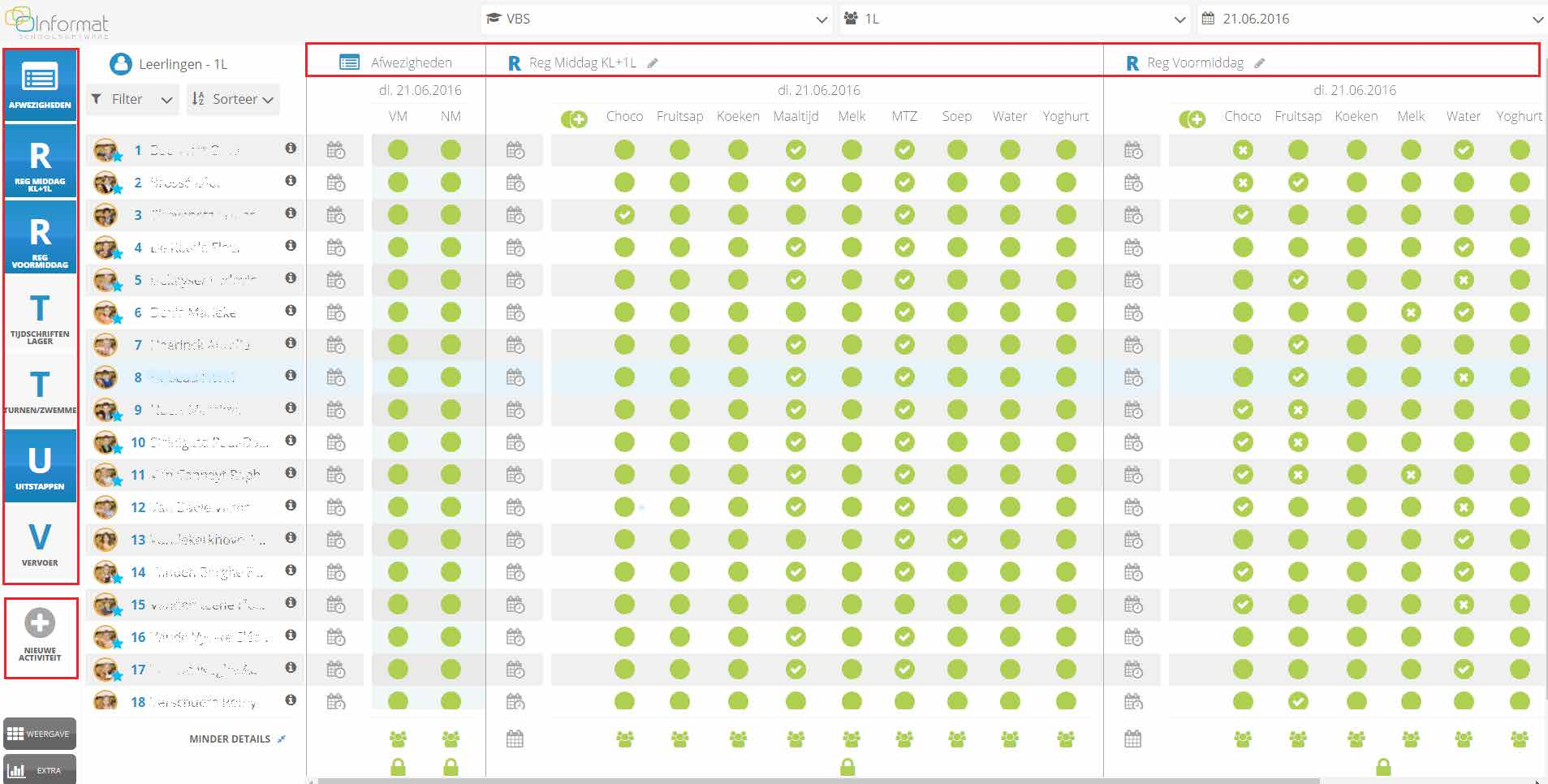 8 Opmerking: De leerkracht krijgt de gekoppelde activiteiten onmiddellijk te zien indien er max. 3 zijn. Anders moeten ze aan de linkerkant worden aangeklikt.