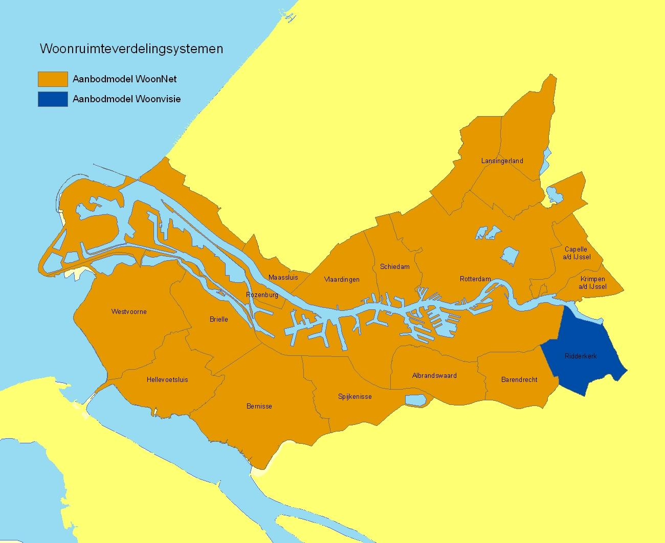 In figuur 1 is de situatie tot en met derde kwartaal van 2015 in kaartvorm weergegeven.