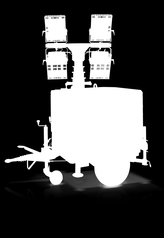 H5+ De H5+ is de meest efficiënte en compacte, op een aanhanger gemonteerde (hydraulische) lichtmast.