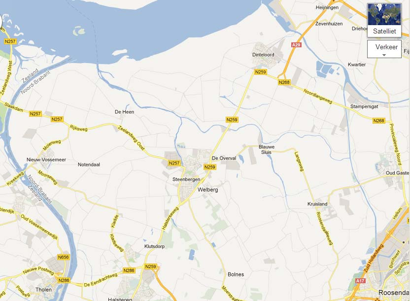 3.2 Situatieschets Algemeen In Figuur 3.1 is een toponiemenkaart van het buitengebied van gemeente Steenbergen weergegeven.