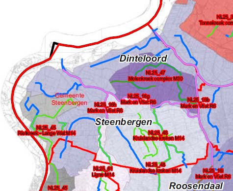 Het waterbeheer in het plangebied is grotendeels afgestemd op het agrarische gebruik van de polders. Figuur 3.