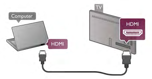 Hoofdtelefoon U kunt een hoofdtelefoon aansluiten op de H-aansluiting van de TV. Dit is een mini-aansluiting van 3,5 mm. U kunt het volume van de hoofdtelefoon afzonderlijk aanpassen.