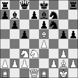 Kd3 Tb2 46.a4 Wit : Bruno Carlier Zwart : Gerard Welling 1.Pf3 b6 2.g3 Lb7 3.Lg2 f5 4.O-O Pf6 5.d3 g6 6.e4 fxe4 7.Pg5 Dc8 8.dxe4 h6 9.Ph3 Pc6 10.Pf4 Pe5 11.