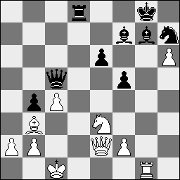 staat. Uiteraard moet Fritz daar hard om lachen en beoordeelt de stelling met +3.2. Zoals gezegd, 25.Lf4 was subjectief veel beter geweest. 26 Lf7 27.h6 Niet 27.Lxe6 vanwege 27...Te8 28.Lxf7+ Dxf7 29.