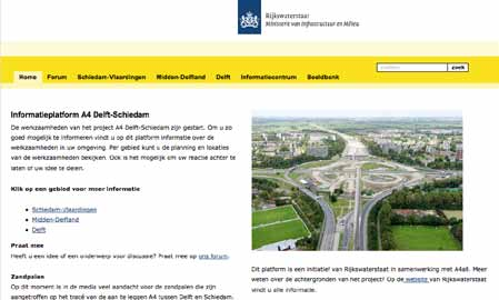 Op de website van Rijkswaterstaat staat actueel nieuws over werkzaamheden in uw buurt en de planning op korte termijn. Ook kunt u meepraten op een forum. Kijk op http://a4delftschiedam.mett.nl.