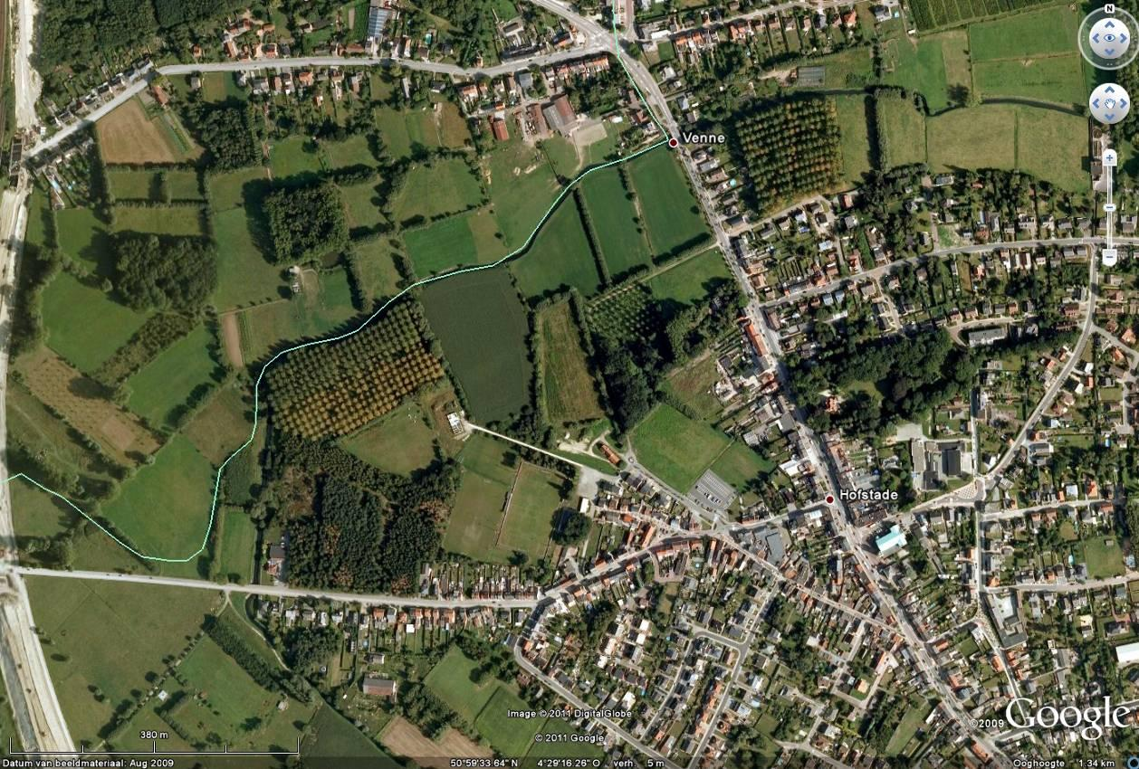 Figuur 3: Lokale situering op Google Earth 2009 1.