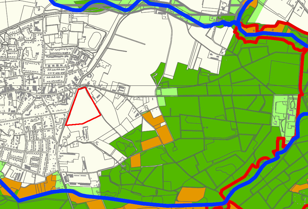Bureau Meervelt Quickscan gemeentehuis Leudal, 2009 Figuur 6: Ligging plangebied globaal (in rode cirkel) ten opzichte