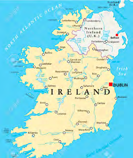 DUBLIN: De stad ligt vrijwel halverwege aan de oostkust van het eiland, aan Dublin Bay, een inham van de Ierse Zee, en wordt van oost naar west doorsneden door de rivier de Liffey.